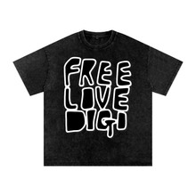 Load image into Gallery viewer, FLD "Free Love Digi" Snow Washed Oversized Tee
